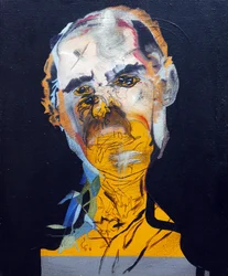 50 grandi scrittori della storia: Philip Roth, 2015 (olio e acrilico su tela)