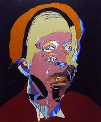 50 Grandi scrittori della storia: Simone de Beauvoir, 2015 (olio e acrilico su tela)