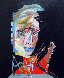 50 Major Writers In History : Virgina Woolf, 2015 (olio e acrilico su tela)