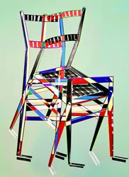 Chaise - superleggera, dopo Gio Ponti, 2016 (olio su tela di lino)