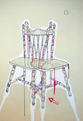Chaise manifeste, 2023 (olio e acrilico su tela mista)
