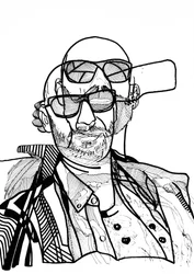 Double Jon 1, 2019 (inchiostro su carta)