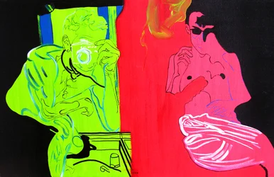 Fine del viaggio, Palm Springs, 2003 (olio su tela)