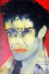 Morgan e io 1, 2015 (olio su tela stampata)