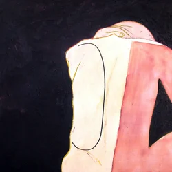 Nu de dos, Goa, 2000 (olio e acrilico su legno)