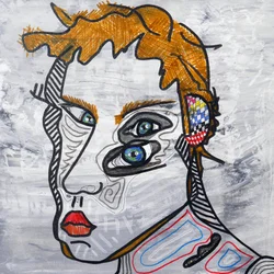 Surautoportrait sacrifié, 2014 (acrilico su tela)