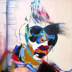 Surportrait: studio di un volto in un paesaggio, 2005 (olio su tela)