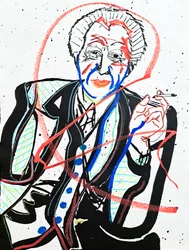 Surportrait : Frank Lloyd Wright, 2022 (acrilico su carta)