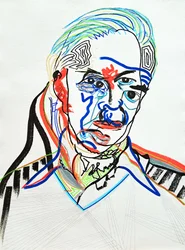 Surportrait : Hans J. Wegner, 2022 (acrilico su carta)