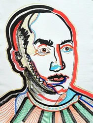 Surportrait : Isamu Noguchi 1, 2022 (acrilico su carta)