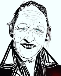 Surportrait : Joséphine Bacon 1, 2021 (acrilico su carta)