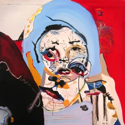 Surportrait: Marlène Dietrich e la bambina, 2003 (olio su tela)