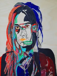 Surportrait : Maude Veilleux, 2021 (olio e acrilico su pannello di legno)