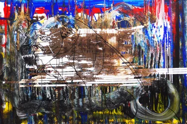 Surportrait : Un cane 2, 2015 (acrilico su tela)