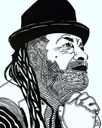 Surportrait: Rodney Saint-Éloi, 2021 (acrilico su carta)