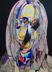 Surportrait : Virginie Despentes, 2021 (olio e acrilico su pannello di legno)