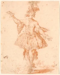 Figura teatrale maschile in piedi