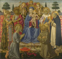 La Vergine e il Bambino in trono tra angeli e santi, 1460s