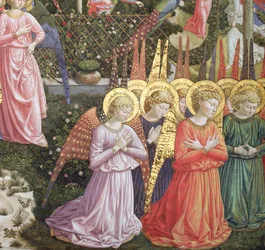 Angeli in un paesaggio celeste, la parete sinistra dell