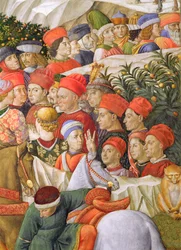 Volti nella processione, dettaglio (ciclo del Viaggio dei Magi)