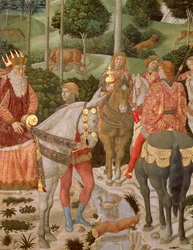 Piero de Medici (1416-69) come Gaspare, (dettaglio) dalla Processione dei Magi, c.1459-60