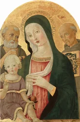 Madonna con Bambino e San Girolamo e San Bernardino da Siena, 1480-1485 circa (tempera su tavola)