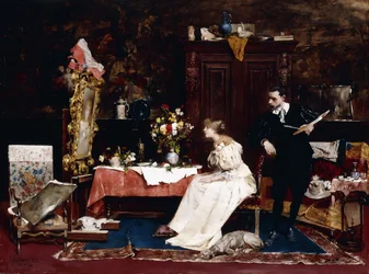 Presentando il suo ritratto, 1883