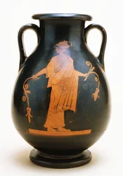 Pelike attica a figure rosse raffigurante una figura femminile, V secolo a.C.