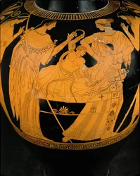 Il giovane Eracle combatte contro due serpenti inviati da Zeus ...