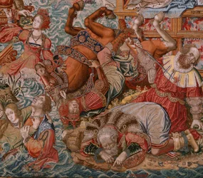 Serie Gli Onori. Fortuna, La via agli Onori. Quinto arazzo della serie. Modello Cartonisti del circolo di Bernard van Orley e Jan Gossaert de Mabuse. Manifattura Pieter van Aelst, Bruxelles