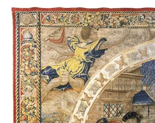 Arazzo allegorico di Bruxelles raffigurante il mese di dicembre da "I Mesi Medaglione", c.1525