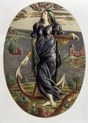 La speranza - Piatto ceramico, in "The work of Bernard Palissy" di C. Delange e C. Borneman, Parigi