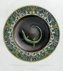 Piatto al lucertola - Piatto ceramico, in "L