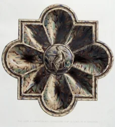 Piatto jaspé con compartimenti - Piatto ceramico, in "The work of Bernard Palissy" di C. Delange e C. Borneman, Parigi