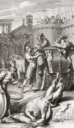 La morte di Achille. (stampa)