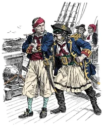 Due pirati minacciosi, illustrazione di Bernard Partridge (1861-1945) da 