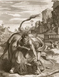 Acheloo in forma di toro è sconfitto da Ercole, 1731