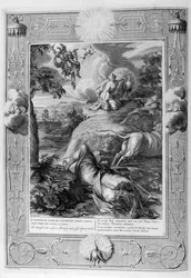 Io trasformata in mucca: Mercurio taglia la testa di Argo, 1733