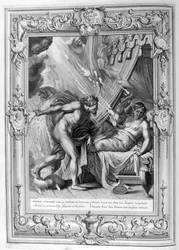 Semele consumata dal fuoco di Zeus (incisione)