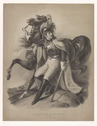 Corazziere accanto al suo cavallo