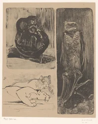 Vaso, leonesse e un avvoltoio