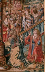Serie Gli onori. Fede. Primo arazzo della serie. Modello Cartonisti del circolo di Bernard van Orley e Jan Gossaert (Mabuse). Manifattura Pieter van Aelst, Bruxelles. Ca 1550