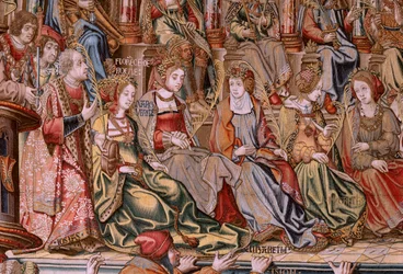 Serie Gli onori. Onore. Secondo arazzo della serie. Modello Cartonisti del circolo di Bernard van Orley e Jan Gossaert (Mabuse). Manifattura Pieter van Aelst, Bruxelles. Ca 1550