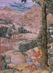 Serie La Passione di Cristo. Cristo nel Monte degli Ulivi. Manifattura Pieter de Pannemaeker, Bruxelles. Cartonista Barend van Orley. Ca 1518-1522