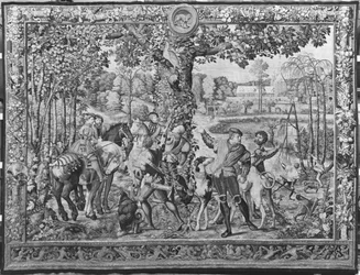 Le cacce di Massimiliano, Leo, La caccia al cervo, Fabbrica dei Gobelins (arazzo)