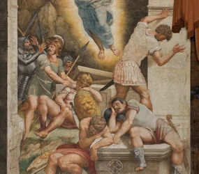 Controfacciata, Bernardino Gatti, Resurrezione 1529, (dettaglio)