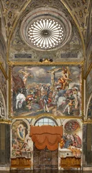 Controfacciata, Il Pordenone, Crocifissione 1520-21, Deposizione 1522, Bernardino Gatti, Resurrezione 1529