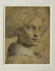 Ritratto di donna con turbante, di tre quarti a destra ...