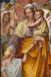 Donna e bambini, (dettaglio) della Passione e Crocifissione di Cristo