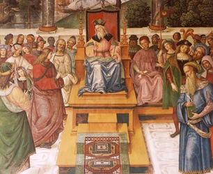 Enea Silvio Piccolomini incontra il re Giacomo I di Scozia (dettaglio)